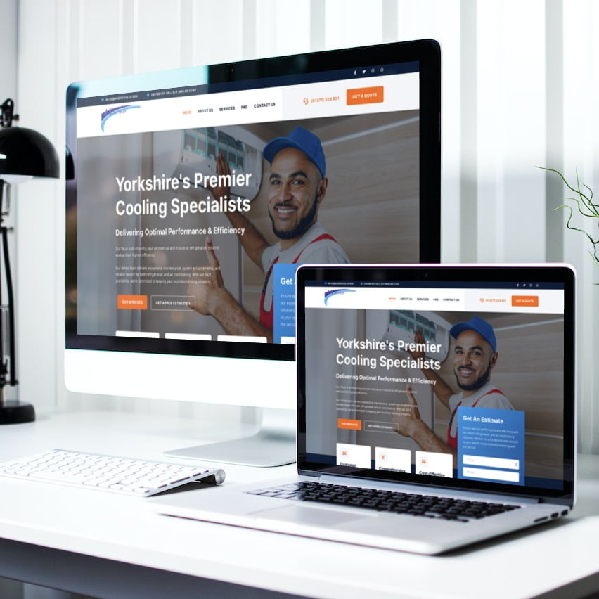 AK Refrigeration website design by Major Visibility